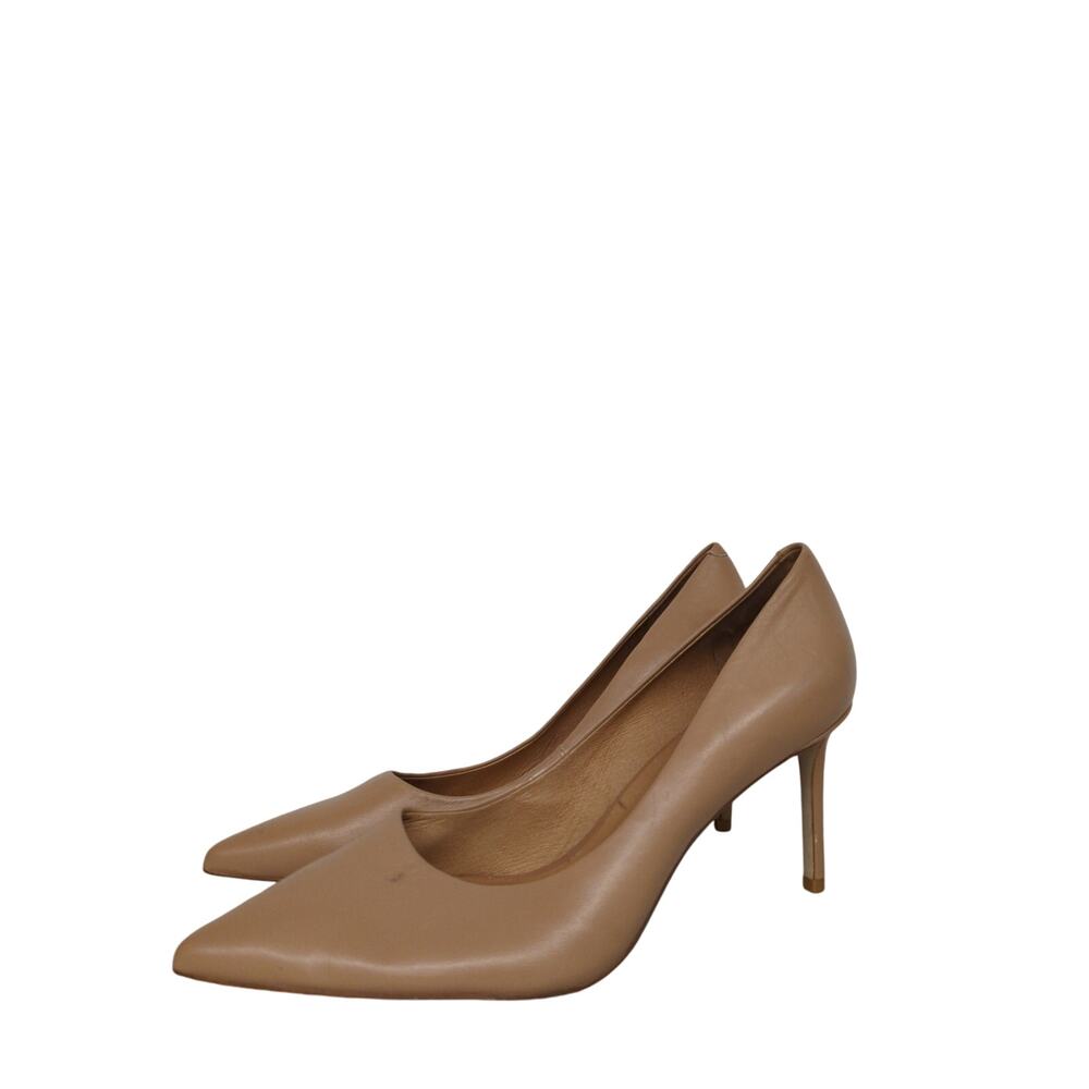 New Jeffrey Campbell nude pointed heels sz11 brown leather slip on sexy classic